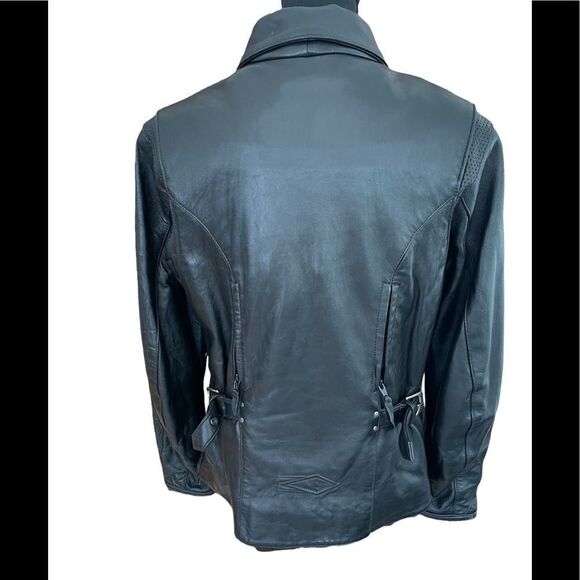 Power Trip leather motorcycle zip front jacket, size M - Picture 5 of 7